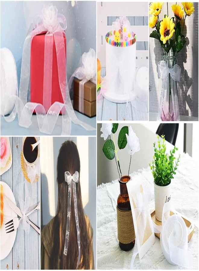 IMPRINT Sheer Organza Chiffon Ribbon | 1 Inch | 35 Meters | Roll | White - Image 5